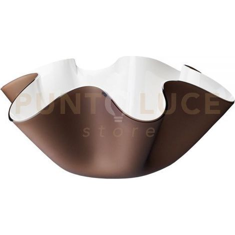PORTAVINO GRANDE CONTENITORE SOFT IN CRISTALLO ACRILICO BIANCO E MARRONE