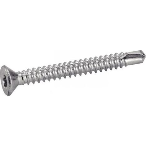 Vis autoperceuse tête fraisée six lobes – Acier Zn – Longueur 32 mm – Pour bois dur – Boîte de 250 – (1/4)