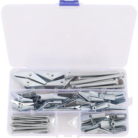 123 Pièces De Fixations Pour Plaques De Plâtre, Boulons À Ailettes Et Vis À Cloison Sèche, Fixations À Ressort M3/M4/M5/M6 (1/5)