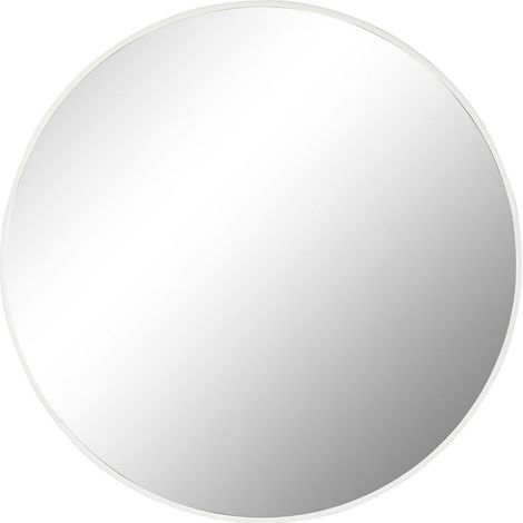 Miroir élégant blanc métallique pour déco moderne - Blanc minimaliste et épuré (1/4)