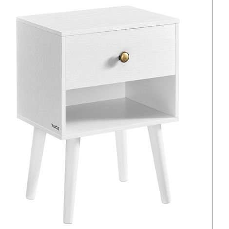 Comodini tavolini con cassetto e vano a giorno gambe in legno tavolini per soggiorno camera da letto divano bianco 120007701