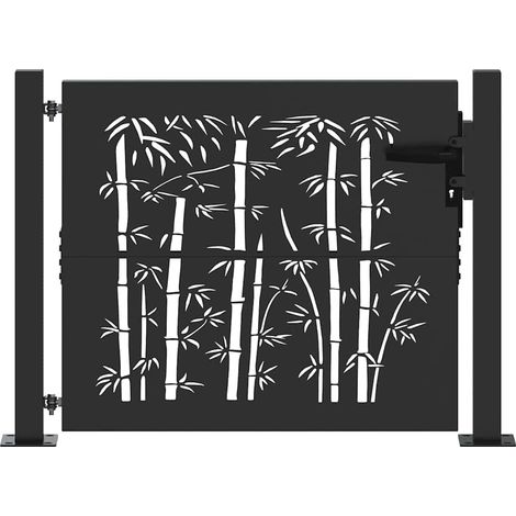 Maison Exclusive - Gartentor Schwarz 110 x 105 cm Pulverbeschicht