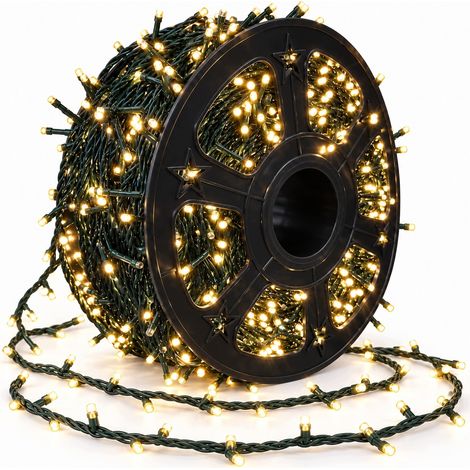 Luci per albero di Natale 2000 LED 120 m Bianco caldo FLASH IP44 Cavo spesso su bobina (1/5)