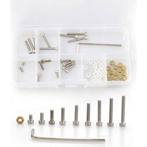 Tornillos de acero inoxidable 304 con cabeza cilíndrica y hexágono interno: juego de 55 piezas en caja (tornillos, pernos, tuercas y sujetadores) (1/5)