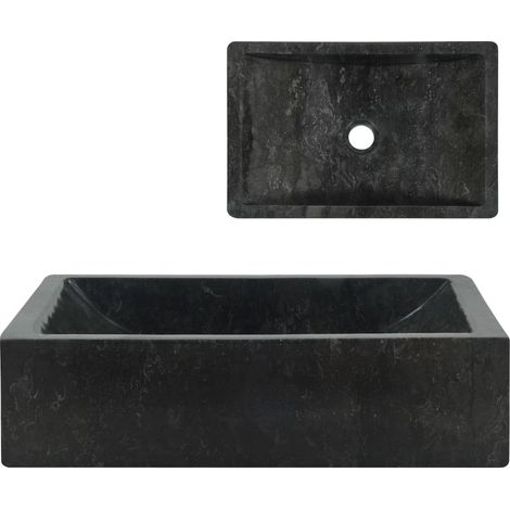 Évier 45 x 30 x 12 cm Marbre Noir (1/5)