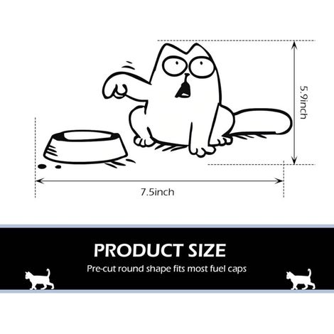 Autocollant pour voiture Chat et gamelle, plusieurs couleurs