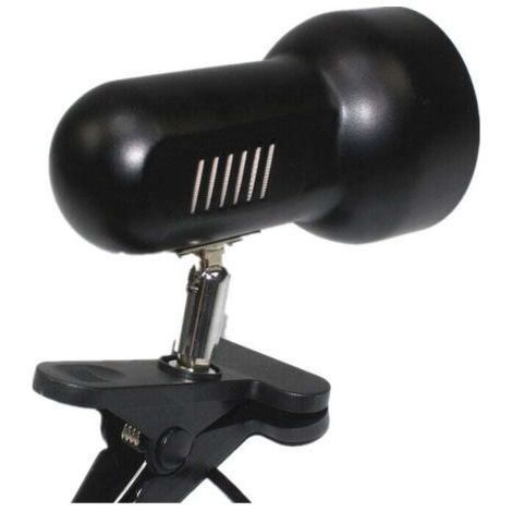 Table Lamp Holder Clamp Desk Lamp 360 Degree Rotation E27 Bulb Socket Holder Lamp Base with Switch Wire Tortoise Aquarium,EU Plug(Black) (1/4)