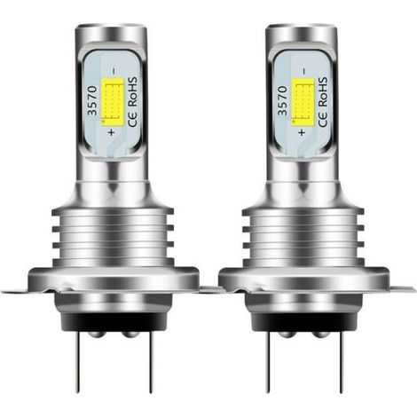 Ampoule Led Antibrouillard H7 - 80 W - 3570 Lm - 2 Smd - Température De Couleur 6000 K - Pour Voiture Et Moto - Lot De 2