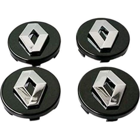 4Pcs Cache Moyeu Capuchons De Centre Enjoliveurs De Roue Voiture Cache Moyeux Jante 57mm pour Koleos Duster Megane,Noir-Normal (1/5)