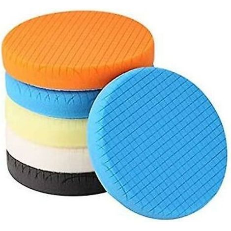 Polissage Pad, 5 Pièces 150mm/6 Pouces Éponge de Polissage Kit de Polissage pour Voiture Polisseur Tampon Pad/pour RO/DA Double Action polisseuse Polissage (1/5)