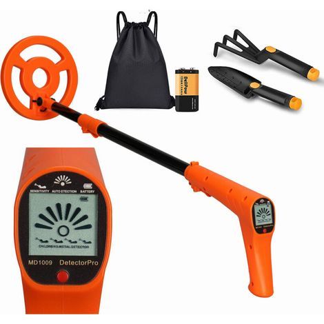 Détecteur de métaux pour enfants MD1009 - Chasse au trésor en extérieur, divertissement, détecteur de jouets de plage - Conception légère, sonde réglable, alarme sonore - Convient aux enfants et aux a