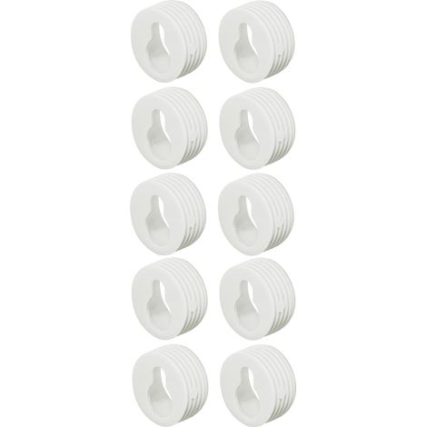 cyclingcolors 10x supporto ganci per armadio con foro serratura bianco 20mm plastica tavolo immagine Pensile Armadio Appendiabiti Rotondo Staffe (1/2)