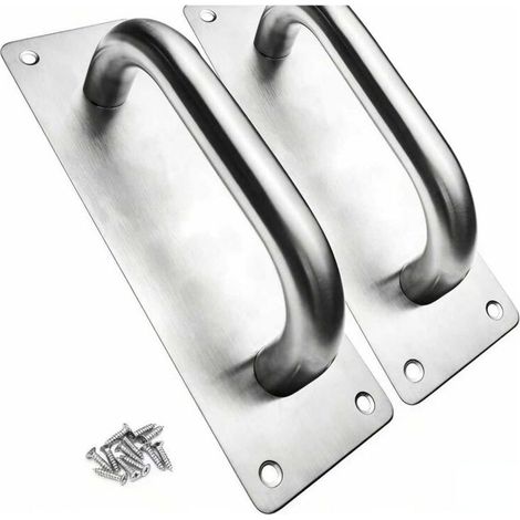 2 Pcs Poignée Porte Coulissante, Robuste Poignee de Porte Exterieur en Acier Inoxydable pour Portes de Grange Porte Coupe-Feu Porte Toilette Abri de Jardin et Garage (1/5)