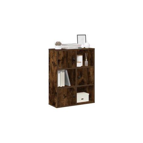 Bibliothèque chêne fumé 60x24x76,5 bois d'ingénierie (1/5)