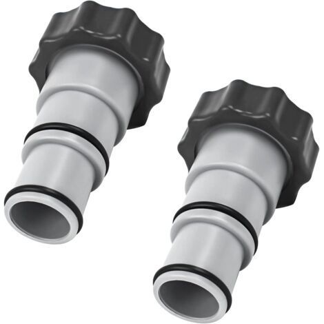 Intex Ersatzschlauchadapter für Pumpen mit Gewinde – Für 1,5- und 1,25-Zoll-Schläuche – Serie A 25077RP 8 Grau 2er-Pack (1/5)