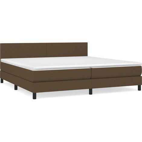 Maison Exclusive - Giroletto a Molle con Materasso Marrone Scuro 200x200cm Tessuto (1/5)