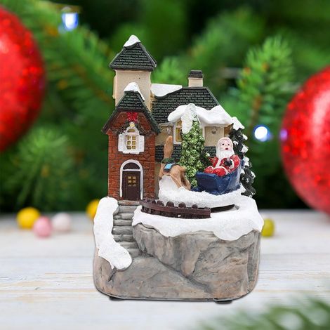 Trade Shop - Landschaftsstatuetten Thema Weihnachtsdekoration 15 cm mit LED-Licht verschiedene Modelle - (1/5)