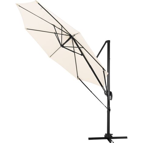 Woltu – Parasol déporté rond 3m – Rotation 360° – Tissu polyester 200g/m² UPF 50+ – Mât aluminium robuste – Sac de protection inclus (1/5)