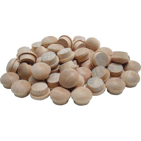 Lot de 100 bouchons en bois pour trous de vis, en forme de bouton champignon, pour meubles (1/4)