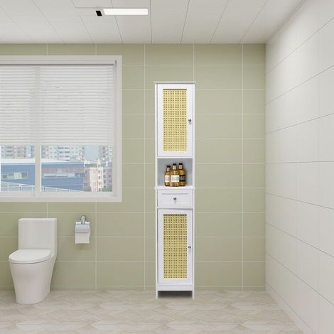 Étagère salle de bain, Armoire haute avec 2 niveaux 170 cm de hauteur (1/5)