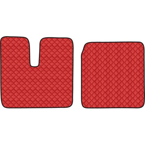Coppia tappeti in Skeentex - Rosso - compatibile per Man TGA (03/9905/10) cabina larga