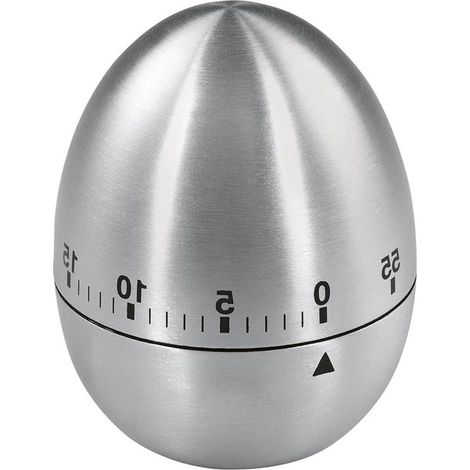 Temporizador analógico - Temporizador de cocina de acero inoxidable - Plateado (1/4)