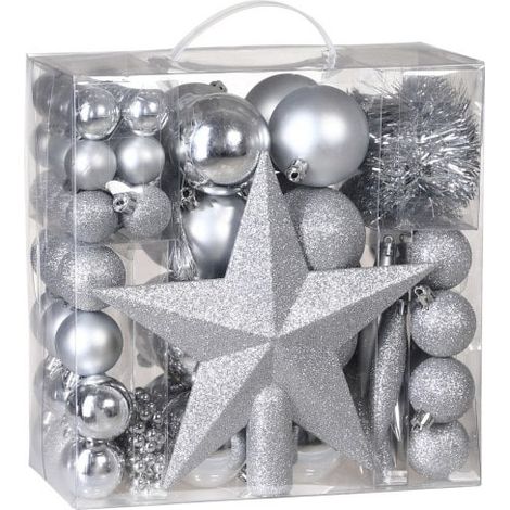 77 Boules & décorations de Noël Argentées pour décorer votre sapin de Noël (1/5)
