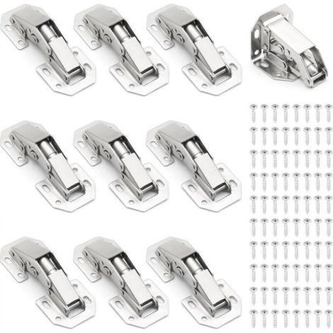 ALLIANDIS10 charnières pour portes de placard, charnières invisibles pour meubles, charnières de 7,6 cm (3 pouces), petites charnières à vis pour portes de placard