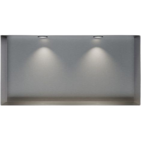 Wandnische Bernstein NT206010X Edelstahl randlos LED-Spot 20x60x10cm Edelstahl gebürstet 2x Spot Schwarz matt