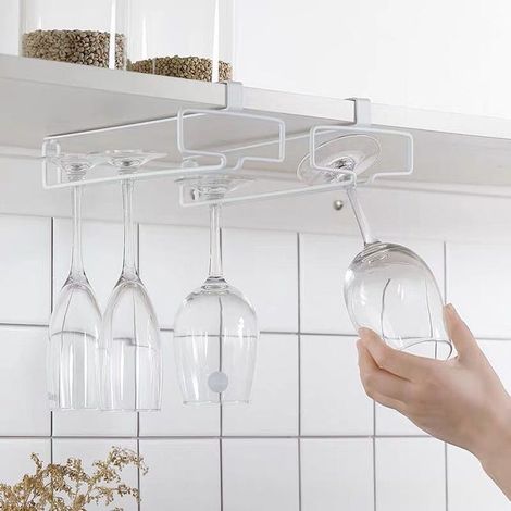 Zweireihiger Weißweinglashalter, hängender Glashalter, Stielglashalter, Weinglas-Hängeständer