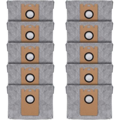 Lot de 10 sacs à poussière pour eufy RoboVac L35 Hybrid/L35 Hybrid+ LR30 Hybrid/LR30 LR20 Station de vidange automatique, système de filtration à 4 couches avec tissu à charbon actif pour éliminer les (1/3)