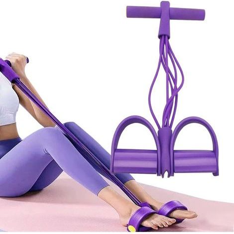 Fitness resistance bands - 6 tubular pedals, multi-functional tension rope, for muscle building, slimming of the stomach, waist, arms and legs (1/4)