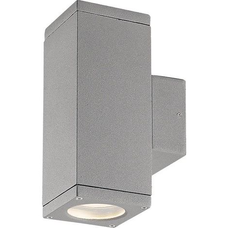 Supporto a parete CUB Square IP54 GU10 2x4.50W up-down Grigio (1/2)