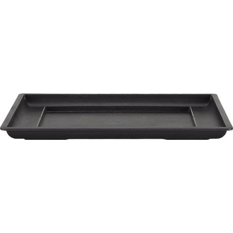 Sottovaso Cinese rettangolare in plastica nera per bonsai 19x13,5x1 cm - PL23S (1/2)