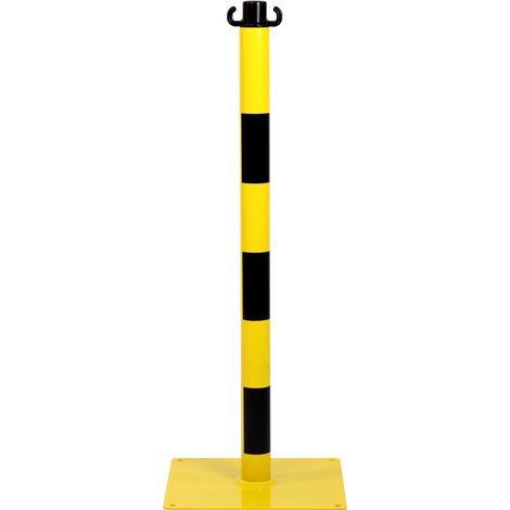 Poteau acier Jaune/Noir sur platine à fixer - 2250023 (1/2)