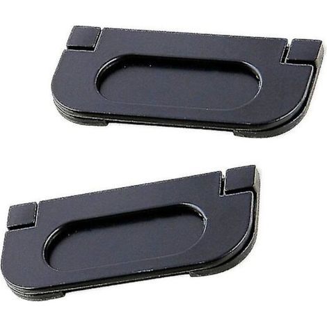 Lot de 2 poignées de porte encastrées en alliage d'acier inoxydable noir pour portes coulissantes (1/5)
