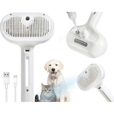 Brosse vapeur électrique autonettoyante pour chiens, pour le soin des poils