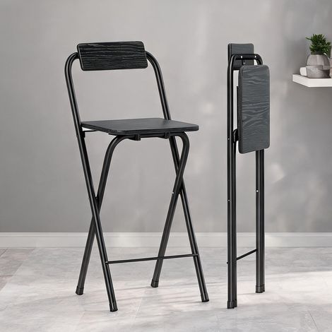 Tabouret de bar pliable en acier 45 x 37 x 87 cm (1/5)