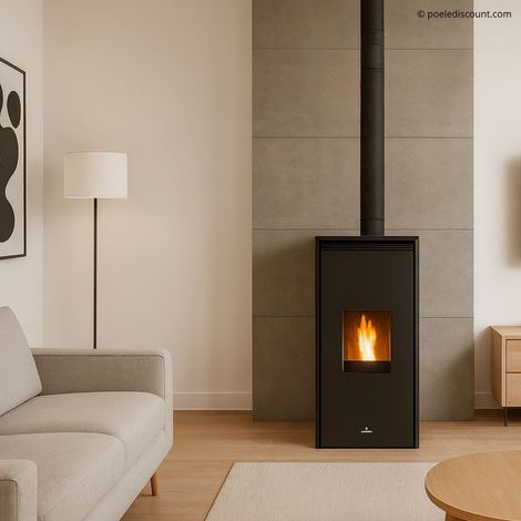 Poêle à granules sans électricité 10 kW - BRONPI Free 11 Noir