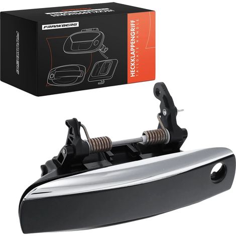 Manilla exterior de puerta, posición delantera izquierda, material plástico, color cromado, sistema de cierre con cerradura, compatible con Audi A3 Sportback 2003-2008. (1/5)