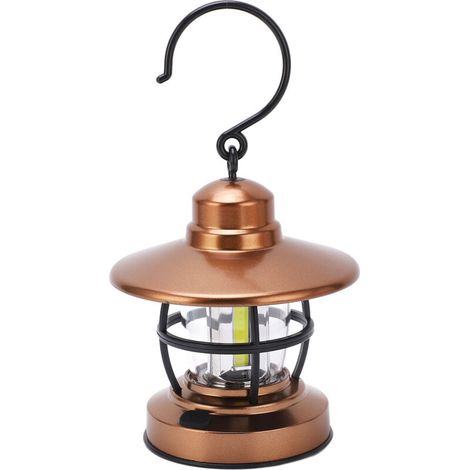 Lanterne suspendue Camping Vintage crochet Design un bouton interrupteur 3 COB alimenté par batterie lampe suspendue de jardin (1/5)