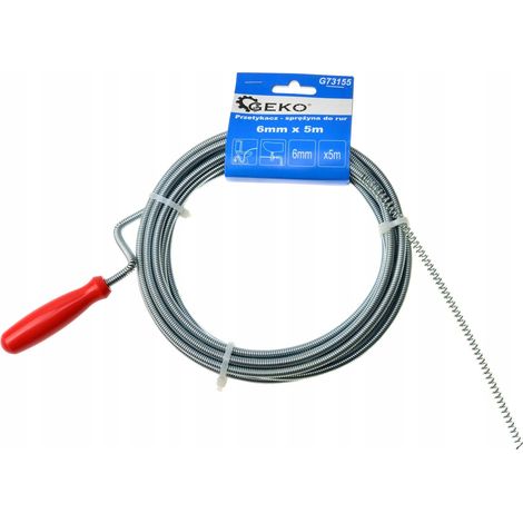 spirale de débouchage geko drain cleaning spiral 6 mm 5 m