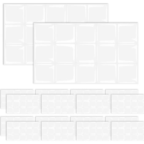 Lot de 20 autocollants pour carrelage blanc 3D, pour cuisine et salle de bain, crédence de cuisine, résistants aux éclaboussures et imperméables, 30 x 15 cm (1/5)
