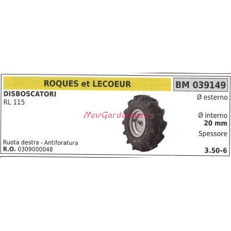 Rechtes Rad ROQUES ET LECOEUR Schlegelmäher RL 115 039149