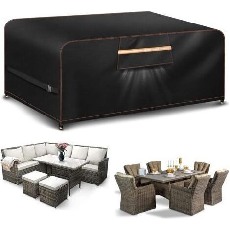 Housse Table De Jardin Avec éVent D'Air 420D Oxford Housse Protection Salon De Jardin Protection Table Exterieur 200x160x74CM Exterieur Impermeable RéSistance Au Vent (1/5)