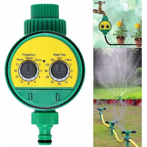 royaluxe -Contrôl d'irrigation de jardin Minut d'arrosage automatique Contrôle d'irrigation alimenté par piles Pression d'eau réglable Pour jardins, légumes, pelouses et fermes， (1/5)