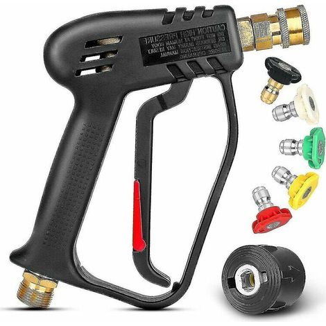 4000 PSI High Pressure Washer Gun with 5 Interchangeable Spray Nozzles, Jet Wash Gun with 1/4 Quick Connect and M22 Coupler MSBD (1/5)