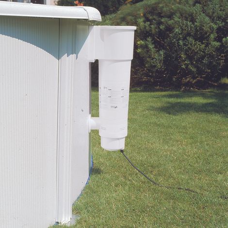 GRE – Piscine hors sol acier blanc ovale 5,27 x 3,27 x 1,22 m – Filtration 3,8 m³/h – Échelle de sécurité – Volume 14,5 m³ (1/10)