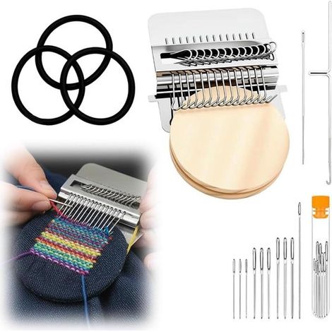 Set per patchwork con telaio, riparazione di cucito, riparazione di abbigliamento, rapido e pulito, 28 ganci, non specificato (1/5)