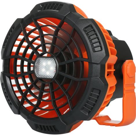 Ventilador recargable USB 2 en 1 con luz LED, portátil, ideal para pescar, acampar, la oficina y situaciones de emergencia (funciona como batería externa).